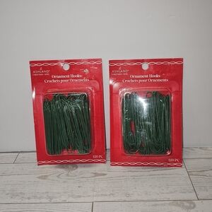 Ashland Dark Green Ornament Hooks - Twin Pack
